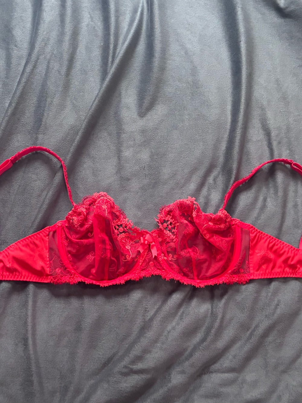 Simone Perele Sheer Lace Underwire Bra - Red